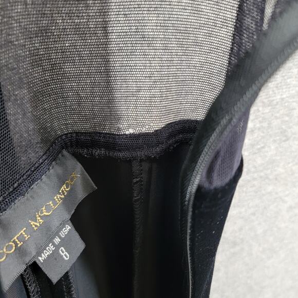 SCOTT McCLINTOCK BLACK VELVET LONG DRESS, SIZE 8 - Picture 4 of 7